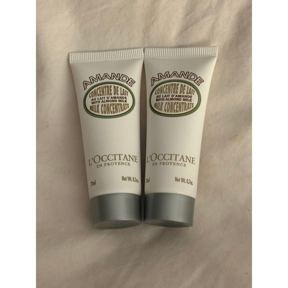 L'Occitane Almond Milk Concentrate 20 mL Travel Size Lot of 2 Amande Body Cream